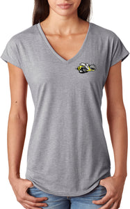 Dodge Super Bee T-shirt Pocket Print Ladies Triblend V-Neck - Senob right