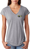 Dodge Super Bee T-shirt Pocket Print Ladies Triblend V-Neck - Senob right