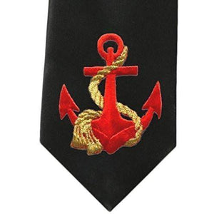Mens Red Anchor Necktie - Senob right