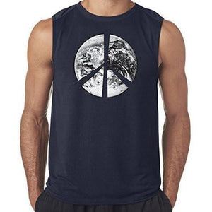 Mens "Peace Earth" Muscle Tee Shirt - Senob right - 4