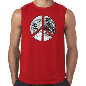 Mens "Peace Earth" Muscle Tee Shirt - Senob right - 5