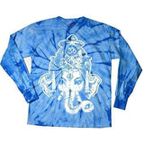 Mens Big Ganesha Long Sleeve Tie Dye Tee Shirt - Senob right - 8
