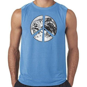 Mens "Peace Earth" Muscle Tee Shirt - Senob right - 2