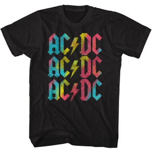 AC/DC T-Shirt Multicolor Logo Black Tee - Senob right