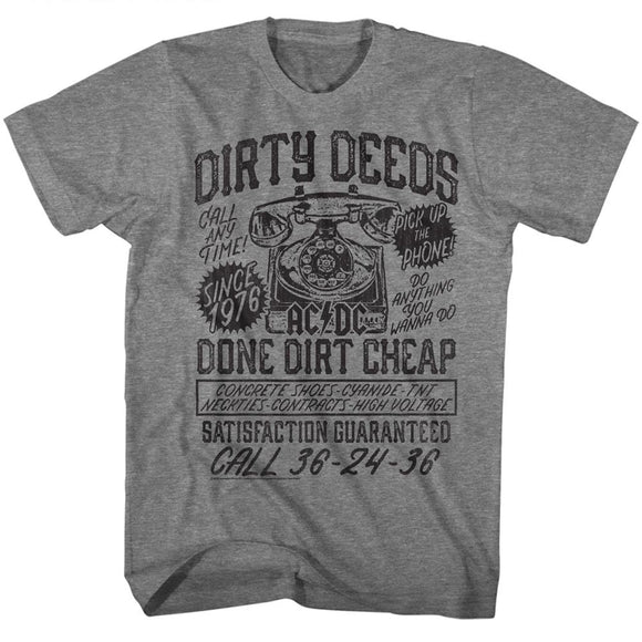 AC/DC T-Shirt Dirty Deeds Done Dirt Cheap Ad Graphite Tee - Senob right