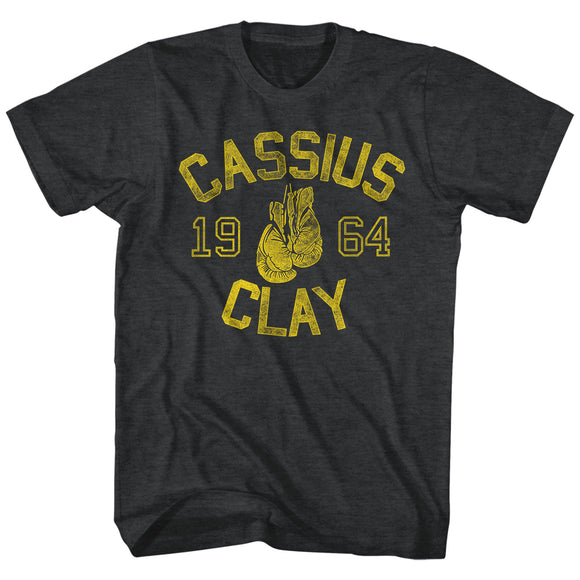 Muhammad Ali T-Shirt Cassius Clay Yellow Text Black Heather Tee - Senob right