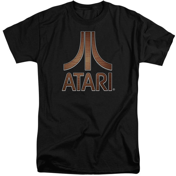 Atari Tall T-Shirt Classic Wood Emblem Logo Black Tee - Senob right