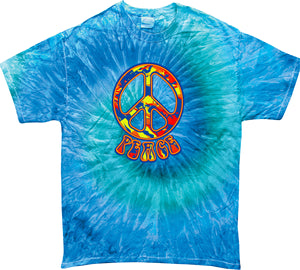 Funky Peace Sign Tie Dye T-shirt - Senob right