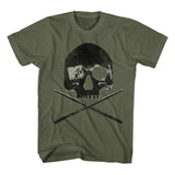 MTV Vintage Skull Cross Logo Olive T-shirt - Senob right