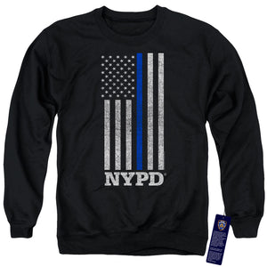 NYPD Sweatshirt Thin Blue Line American Flag Black Pullover - Senob right