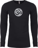 Big OM Print Long Sleeve Thermal Senob right Tee Shirt - Senob right