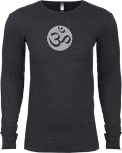 Big OM Print Long Sleeve Thermal Senob right Tee Shirt - Senob right