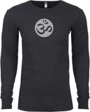 Big OM Print Long Sleeve Thermal Senob right Tee Shirt - Senob right