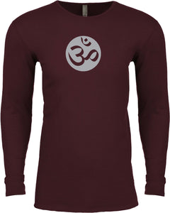 Big OM Print Long Sleeve Thermal Senob right Tee Shirt - Senob right