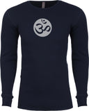 Big OM Print Long Sleeve Thermal Senob right Tee Shirt - Senob right