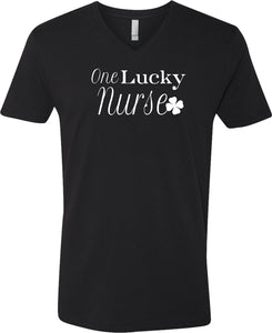 St Patricks Day One Lucky Nurse V-neck Shirt - Senob right