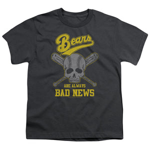 The Bad News Bears Kids T-Shirt Always Bad Skull Charcoal Tee - Senob right