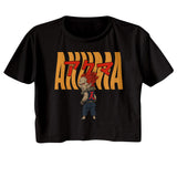Street Fighter Akuma Wave Black Ladies Black Crop Shirt - Senob right