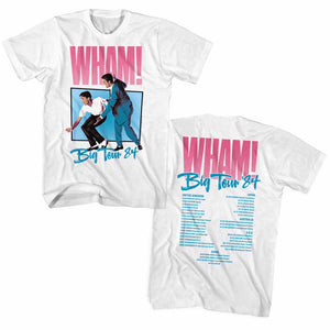 Wham T-Shirt 1984 Big Tour Front and Back White Tee - Senob right