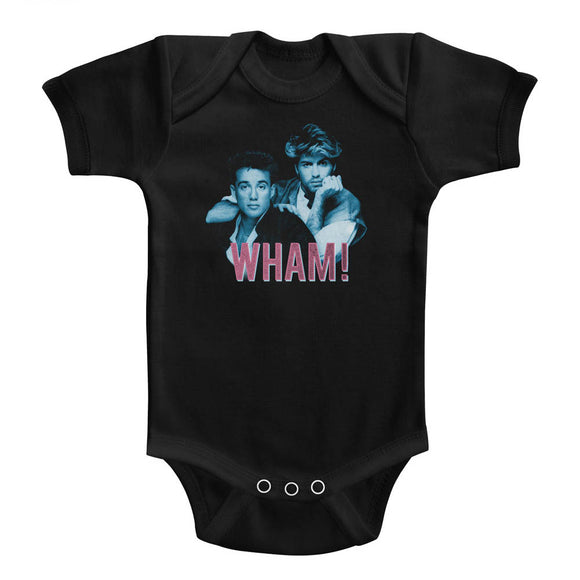 Wham Infant Bodysuit George and Andrew Blue and Pink Black Romper - Senob right