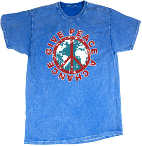 Peace T-shirt Give Peace a Chance Mineral Washed Tie Dye Tee - Senob right