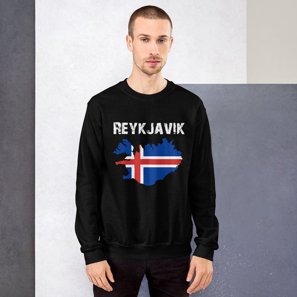 Mens Reykjavik Iceland Flag Sweatshirt - Senob right