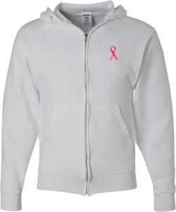 Breast Cancer Full Zip Hoodie Sequins Ribbon Pocket Print - Senob right