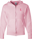 Breast Cancer Full Zip Hoodie Sequins Ribbon Pocket Print - Senob right